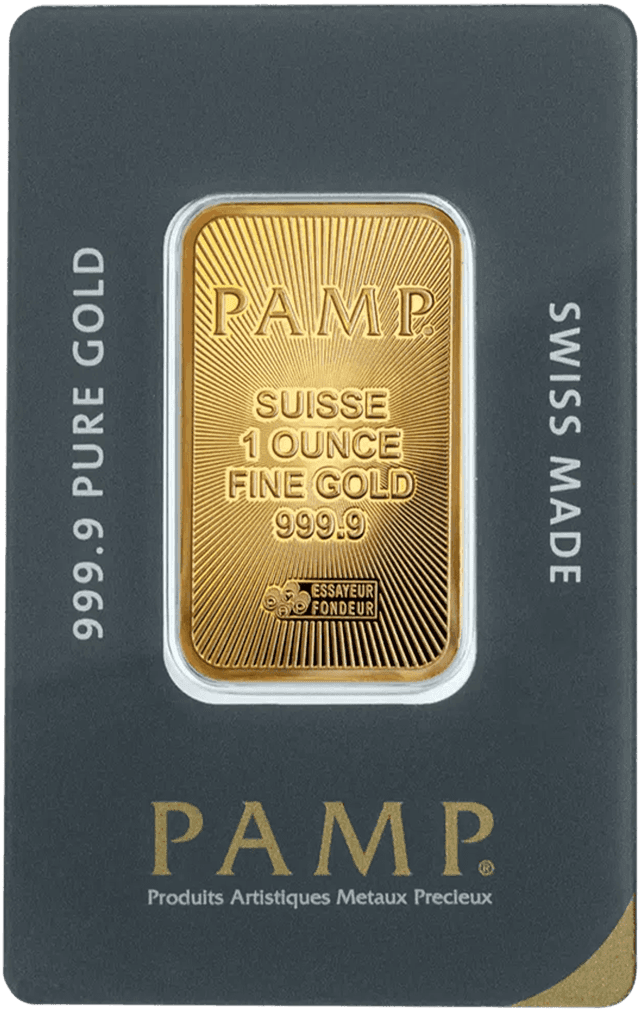 31.1g Gold Bar – Pamp – 24K (999.9) – New Design